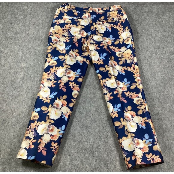 J. Crew Collection Silk Antique Floral Poppy Shantung Trouser Pants Size 4 - Picture 4 of 13